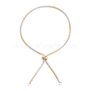 304 Stainless Steel Box Chains Slider Bracelet Making, Bolo Bracelet, with 304 Stainless Steel Jump Rings and 202 Stainless Steel Beads, Golden & Stainless Steel Color, 12 inch(30.5cm), 0.2cm(AJEW-JB01112-01)