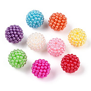 ABS Plastic Beads, Round, Waxberry Shape, Mixed Color, 14x13mm, Hole: 1.6mm(KY-T041-02-14MM-B)