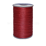 Waxed Polyester Cord, 3-Ply, Dark Red, 0.45mm, about 59.05 yards(54m)/roll(YC-E006-0.45mm-A11)