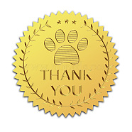 Self Adhesive Gold Foil Embossed Stickers, Medal Decoration Sticker, Paw Print, 5x5cm(DIY-WH0211-340)