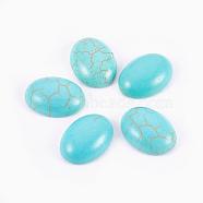 Synthetic Turquoise Cabochons, Oval, Dark Turquoise, 10x8x4mm(G-H1554-10x8x4)