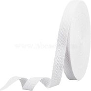 Cotton Cotton Twill Tape Ribbons, Herringbone Ribbons, for for Home Decoration, Wrapping Gifts & DIY Crafts Decorative, White, 3/4"(20mm)(OCOR-WH0057-30C-01)