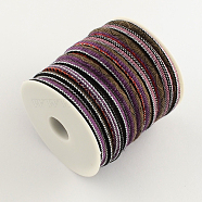 Ethnic Cord Cloth Cord, Colorful, 6~7mm, about 8.74 yards(8m)/roll(OCOR-Q003-01)