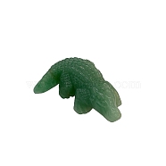 Natural Green Aventurine Carved Crocodile Figurines Statues for Home Office Desktop Decoration, 50x45mm(PW-WG66710-01)