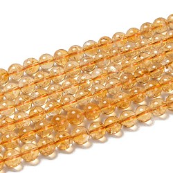Natural Citrine Beads Strands, Round, 8mm, Hole: 1mm, about 50pcs/strand, 15.5 inch(G-G212-8mm-29)