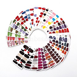 Full Cover Nail Art Stickers, Self-adhesive, For Nail Tips Decorations, Mixed Color, 23~100x8~55mm(MRMJ-MSMC001-07)