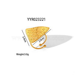 Stainless Steel Cuff Rings for Women, Triangle, Golden(ZN8337-2)