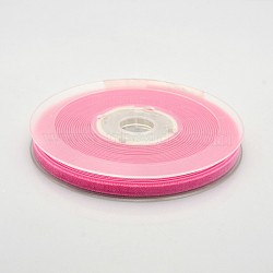 Polyester Velvet Ribbon for Gift Packing and Festival Decoration, Hot Pink, 1/4 inch(7mm), about 70yards/roll(64m/roll)(SRIB-M001-7mm-156)