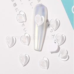 Nail Art Decoration Accessories, Resin, Heart, White, 8x8mm(MRMJ-R131-05H)