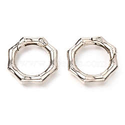 Zinc Alloy Spring Gate Rings, Polygon Ring, Platinum, 29x6mm, Inner Diameter: 19mm(PALLOY-H111-02B-P)