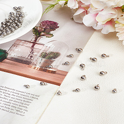 60Pcs 2 Styles Tarnish Resistant 304 Stainless Steel Pendants, Round, Stainless Steel Color, 7.5~9x5~6mm, Hole: 1.8~2mm, 30pcs/style(STAS-LP0002-57)