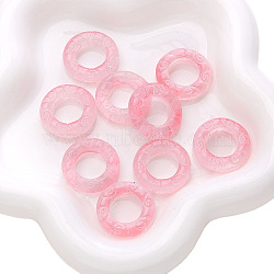 Handmade Lampwork Linking Rings, Rings, Pink, 25x5.5mm, Inner Diameter: 13.5mm, 5pcs/set(PW-WG686EA-01)