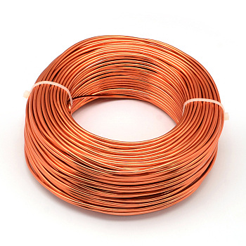 Round Aluminum Wire, Flexible Craft Wire, for Beading Jewelry Doll Craft Making, Orange Red, 15 Gauge, 1.5mm, 100m/500g(328 Feet/500g)