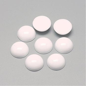 Acrylic Cabochons, Half Round/Dome, White, 20x6.5~7mm