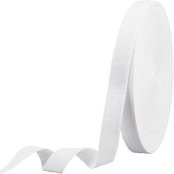 Cotton Cotton Twill Tape Ribbons, Herringbone Ribbons, for for Home Decoration, Wrapping Gifts & DIY Crafts Decorative, White, 3/4"(20mm)