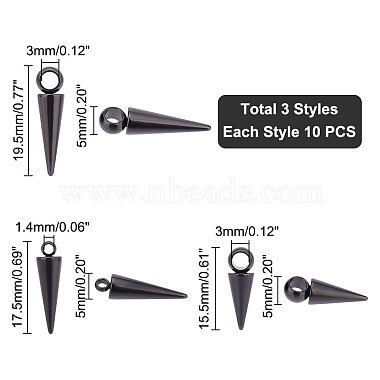 unicraftale 30pcs 3 style 304 pendentifs en acier inoxydable(STAS-UN0038-28)-5