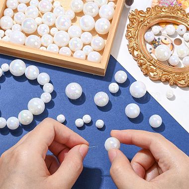 100Pcs 5 Styles ABS Plastic Imitation Pearl Beads(KY-CJ0002-03)-4