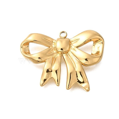 Real 18K Gold Plated Bowknot 201 Stainless Steel Pendants