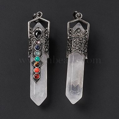 Natural Quartz Crystal Big Pointed Pendants(G-H281-02D)-3