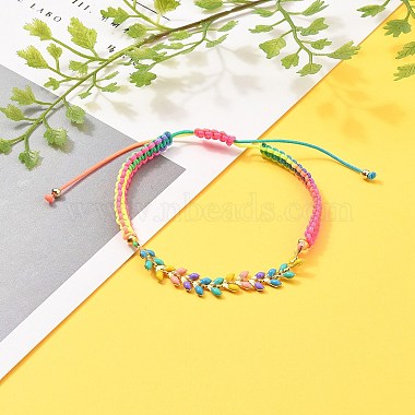 Bracelets de perles de nylon tressés réglables(BJEW-JB05594-04)-5