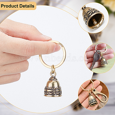 Christmas Brass Bell Pendant Keychain(KEYC-WH0027-96)-4