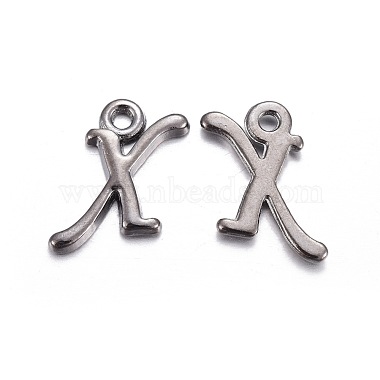 Gunmetal Alphabet Alloy Pendants