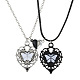 2Pcs 2 Style Heart with Butterfly Alloy Enamel Pendant Necklaces Set(PW-WG25073-01)-1