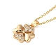 Brass Micro Pave Clear Cubic Zirconia Pendant Necklaces for Women(NJEW-E106-05KCG-01)-1