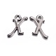 Gunmetal Plated Alloy Letter Pendants(PALLOY-J718-01B-X)-1