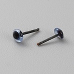 Glass Craft Needle Felting Eyes, with Iron Pins, Doll Making Accessories, Half Round, Marine Blue, 6x3mm(DOLL-WH0002-07A-01)