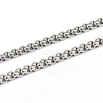 Tarnish Resistant 304 Stainless Steel Box Chains, Unwelded, Stainless Steel Color, 1.6x3mm(CHS-L001-29-3mm)