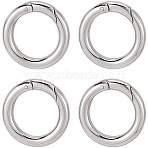 6Pcs 304 Stainless Steel Spring Gate Rings, O Rings, Stainless Steel Color, 6 Gauge, 24x4mm, Inner Diameter: 16mm(STAS-SC0008-35)