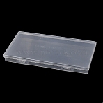 (Defective Closeout Sale: Scratched) Transparent Plastic Bead Containers, with Hinged Lids, for Beads and More, Rectangle, Clear, 18.5x9.5x1.8cm(CON-XCP0002-73)