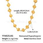 Stainless Steel Shell Link Chain Necklaces for Women, Real 18K Gold Plated, 15.75 inch(40cm)(VK3327-1)