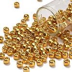 TOHO 3/0 Round Beads, Japanese Seed Beads, (PF557) PermaFinish Gold Metallic, 5.5mm, Hole: 1.9mm, about 60pcs/10g(X-SEED-TR03-PF0557)