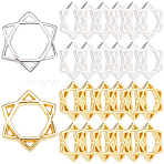 50Pcs Long-Lasting Plated Alloy Bead Frame, for Jewish, Star of David, Mixed Color, 11x11x2.5mm, Hole: 1mm(FIND-SP0002-54)