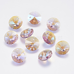 Faceted Glass Rhinestone Charms, Imitation Austrian Crystal, Cone, Violet, 10x4.5mm, Hole: 1mm(RGLA-F049-10mm-371PS)