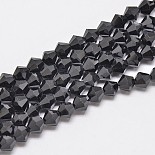Black Bicone Glass Beads(EGLA-A039-P4mm-D17)