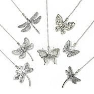 Tibetan Style Alloy Rhinestone Ceiling Fan Pull Chain Extenders, Butterfly & Dragonfly Pendant Decoration, with Iron Ball Chains, Antique Silver, 350~375mm, 8 style, 1pc/style, 8pcs/set(AJEW-AB00124)