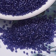 MIYUKI Delica Beads, Cylinder, Japanese Seed Beads, 11/0, (DB0785) Dyed Semi-Frosted Transparent Cobalt, 1.3x1.6mm, Hole: 0.8mm, about 2000pcs/10g(X-SEED-J020-DB0785)