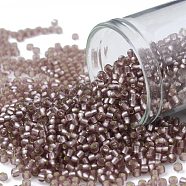 TOHO Round Seed Beads, Japanese Seed Beads, (26F) Silver Lined Frost Light Amethyst, 11/0, 2.2mm, Hole: 0.8mm, about 1110pcs/bottle, 10g/bottle(SEED-JPTR11-0026F)