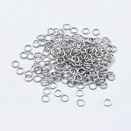 Electroplated Stainless Steel Open Jump Ring, Long-Lasting Plated, Ring, Nickel Free, Real Platinum Plated, 26 Gauge, 3x0.4mm, Inner Diameter: 2.2mm, about 5300pcs/bag(STAS-G152-02P-3x0.4)