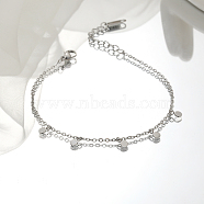 Stylish Stainless Steel Charm Chain Bracelet for Women, Perfect for Daily Wear, Stainless Steel Color(EA2794-2)