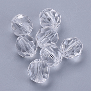 Transparent Acrylic Beads, Faceted, Round, Clear, 6x5.5mm, Hole: 1.3mm, about 4200pcs/500g(TACR-Q257-6mm-V01)