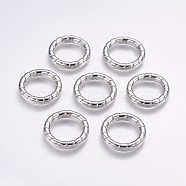 CCB Plastic Linking Rings, Textured, Ring, Platinum, 35x6.5mm, about 24mm inner diameter(CCB-G006-184P)
