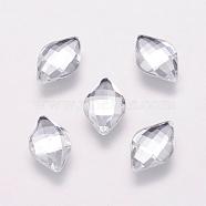 Taiwan Acrylic Rhinestone Cabochons, Back Plated, Flat Back and Faceted, Rhombus, Silver, 11x7x3mm(ACRT-G021-11mm-02)