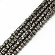 Electroplate Non-magnetic Synthetic Hematite Beads Strands, Hexagon, Black Plated, 2x2x2mm, Hole: 1mm, about 112pcs/strand, 15.7 inch(G-Q486-63E)