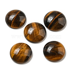 Natural Tiger Eye Cabochons, Flat Round, 20~21.5x6~8mm(G-C115-02A-36)