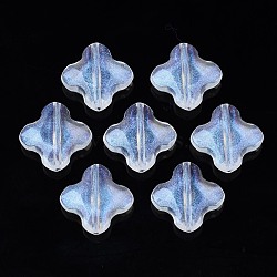 Transparent Acrylic Beads, Glitter Powder, Cross, Clear, 18x19x6.5mm, Hole: 1.5mm, about 444pcs/500g(OACR-N008-076)