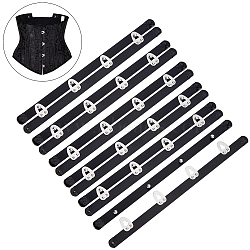 201 Stainless Steel Corset Busk, 4-Hook & Eye Closure for Corset, Bustier, Waist Trainer, Electrophoresis Black, 230x25.5x6.5mm(FIND-WH0147-17A-01)